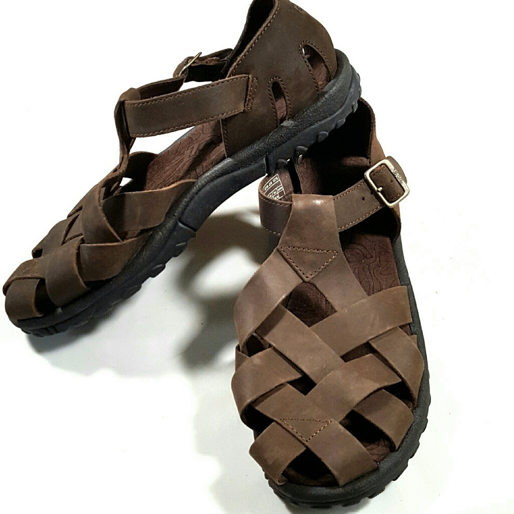 TEVA Brown Leather Buckle Sandals
